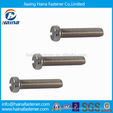 High Quality DIN84 Stainless Steel Fillister Slotted Machine Screws